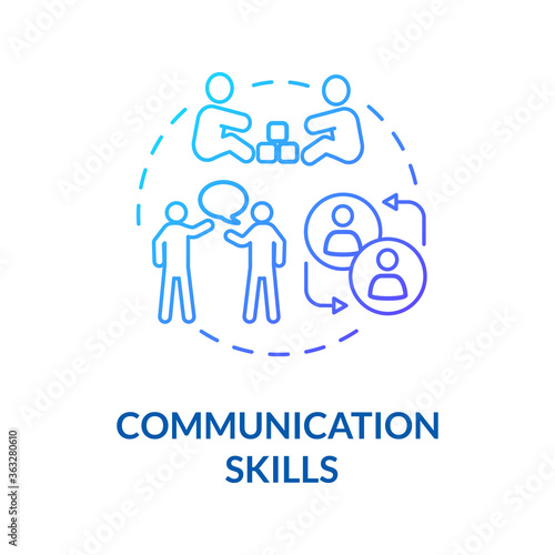 Toddlers communication skills concept icon. Early childhood education and relationships. Children socialization. idea thin line illustration. Vector isolated outline RGB color drawing