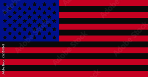 Black lives matter. The new flag of the United States, the movement for equal rights in America. Life without racial discrimination.