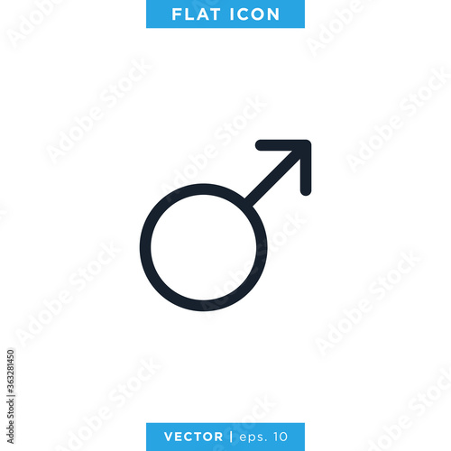 Gender Icon, Male Symbol Vector Design Template