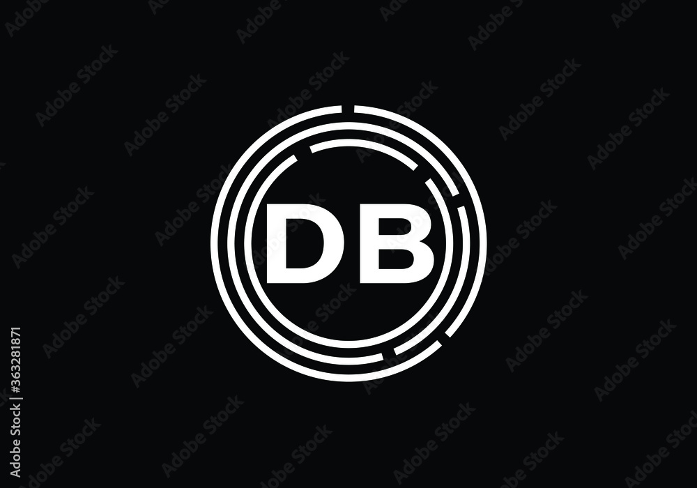 Initial Monogram Letter D B Logo Design Vector Template. D B Letter Logo Design Initial Monogram Letter D B Logo Design Vector Template. D B Letter Logo Design