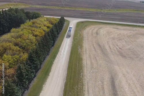 farm track country side transportation aerial view