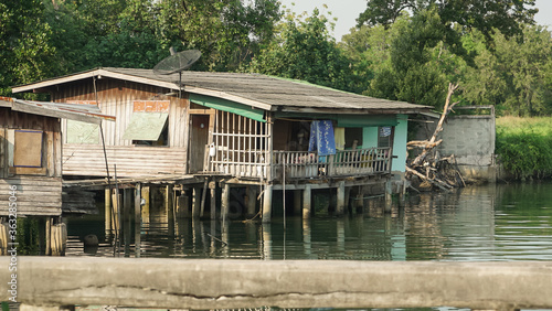 stilt hut on the water