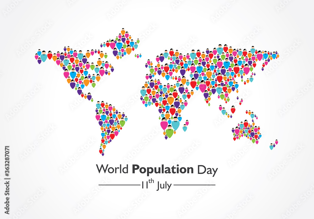 Fototapeta premium World Population Day observed on 11th July