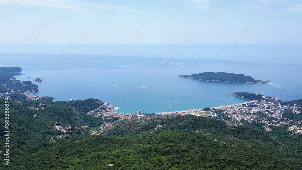 Landscape of Montenegro and Adriatic sea