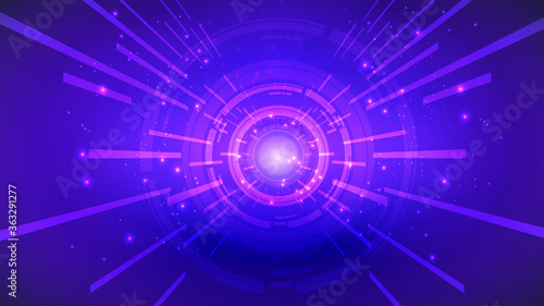 Abstract user HUD interface from glowing futuristic elements. High-tech digital network, communications, high technology.