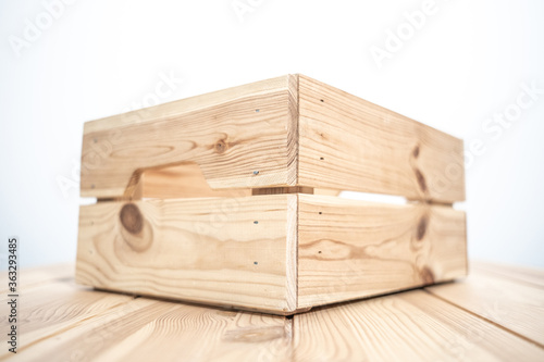 Wallpaper Mural wooden box isolated on white Torontodigital.ca