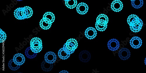 Dark blue vector texture with disease symbols.