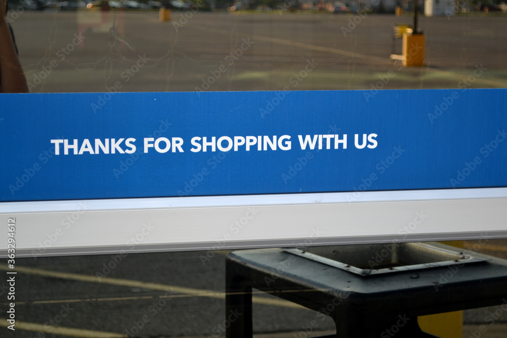 Thank You For Shopping With Us Signage Thank You For Shopping With Us Signage