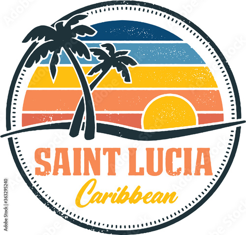 Vintage Saint Lucia Stamp Design