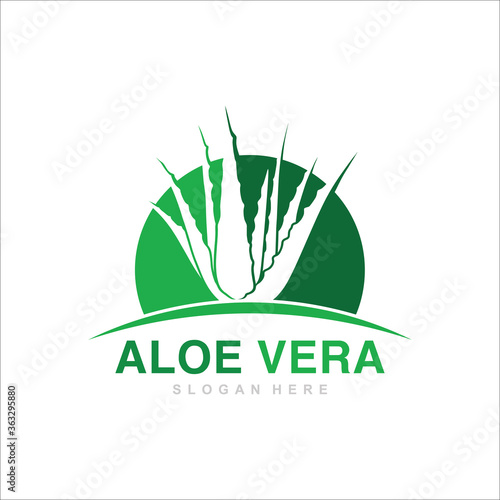 Aloe Vera logo template. Aloe Vera Fresh Logo Green Leaf