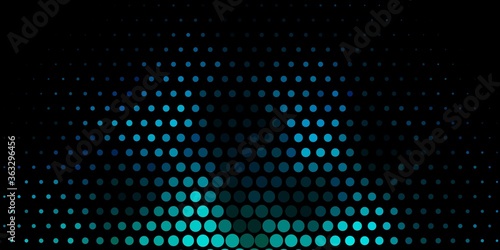 Dark BLUE vector background with spots. Abstract decorative design in gradient style with bubbles. Pattern for booklets, leaflets.