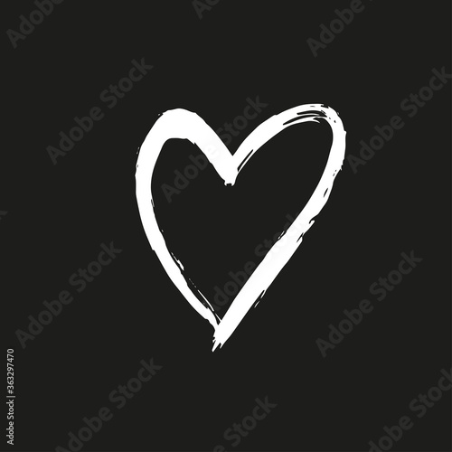 Brush painted vector heart.