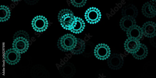 Dark green vector template with flu signs.