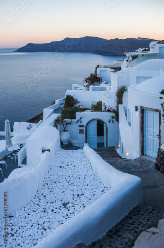 Sunset in Oia on the of Fira island, Greece