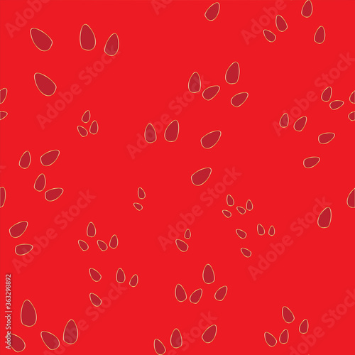 vector Christmas seamless repeat pattern with golden dots on red background. Great for gift wrapping paper  packaging  textile design   wallpaper