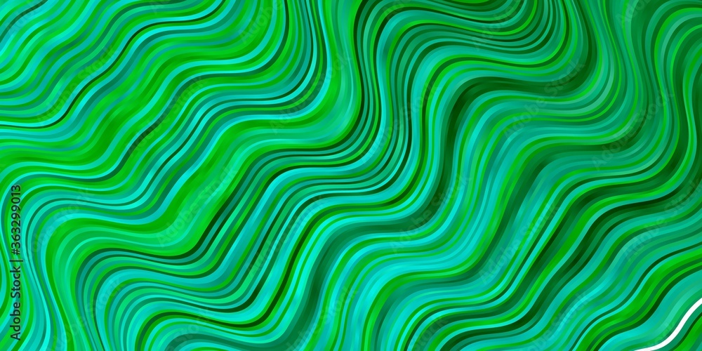 Light Green vector background with curves. Abstract gradient illustration with wry lines. Pattern for websites, landing pages.