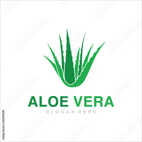 Aloe Vera logo template. Aloe Vera Fresh Logo Green Leaf