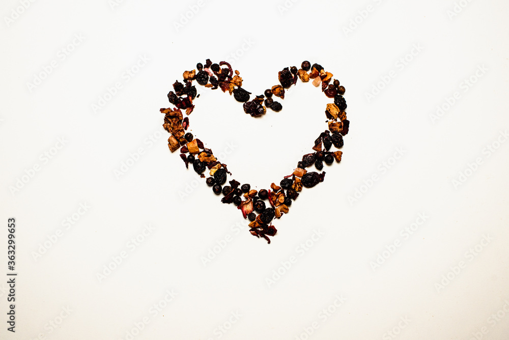 heart made of tea elements
heart made of tea elements