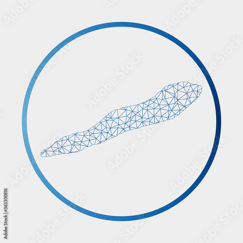 Cayman Brac icon. Network map of the island. Round Cayman Brac sign with gradient ring. Technology, internet, network, telecommunication concept. Vector illustration.