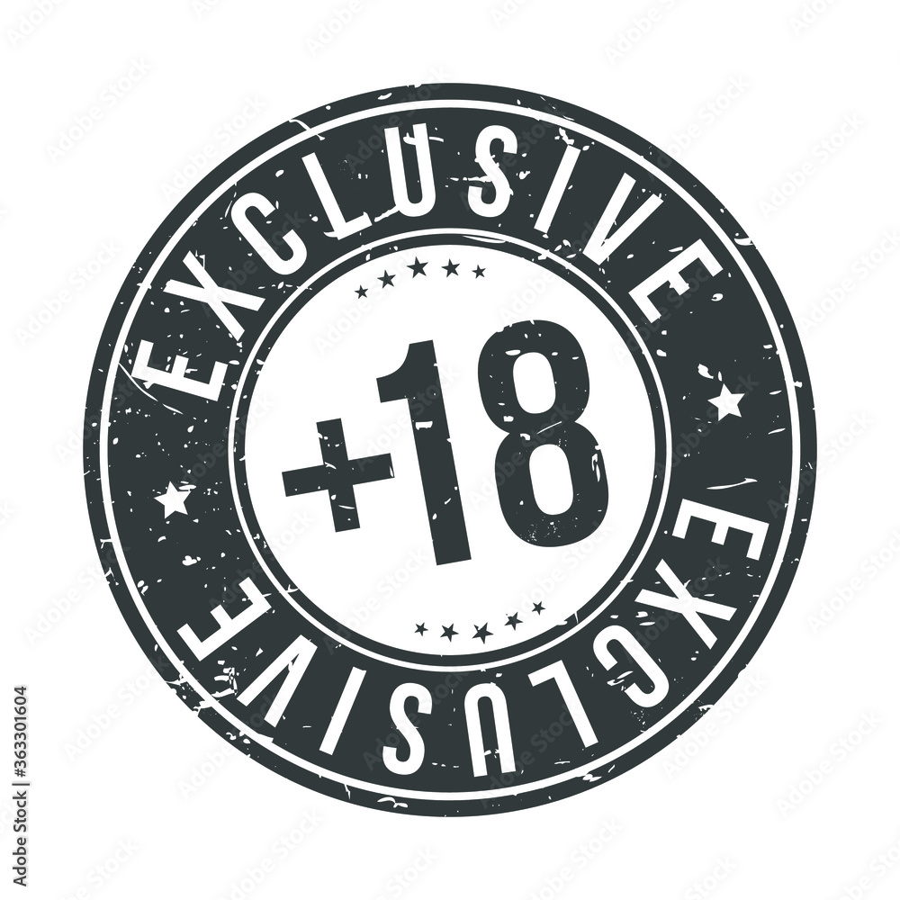 Adult Content Quality Original Stamp Design Vector Art Round Seal Badge.