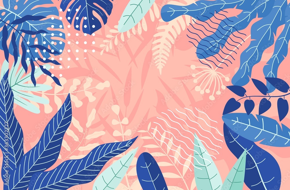Naklejka premium fantasy leaves background template vector illustration flat design