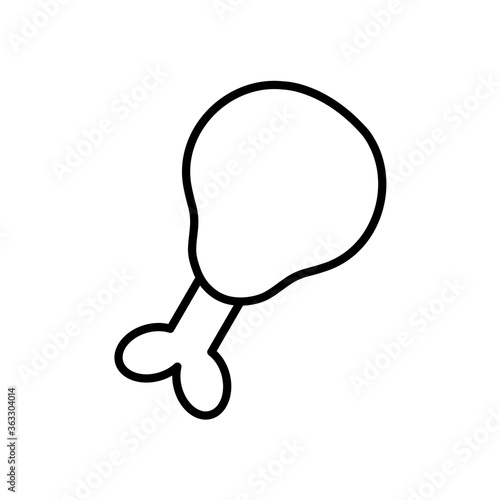 chicken thigh icon, line style