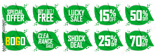 Set Sale banners design template, discount tags, vector illustration