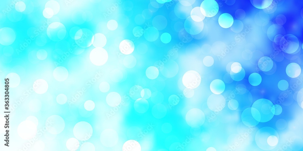 Light BLUE vector layout with circles. Illustration with set of shining colorful abstract spheres. Pattern for websites, landing pages.