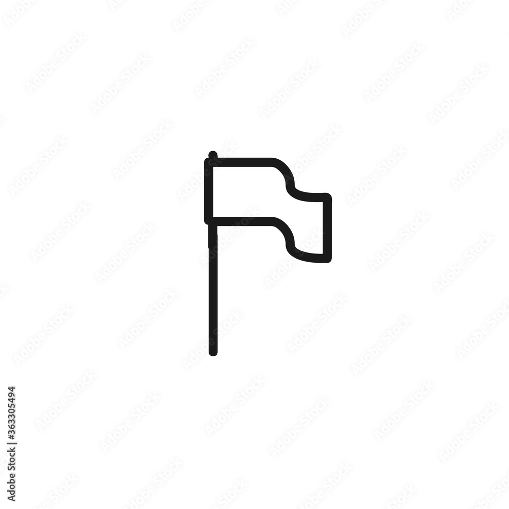 Flag line icon on white background Flag line icon on white background