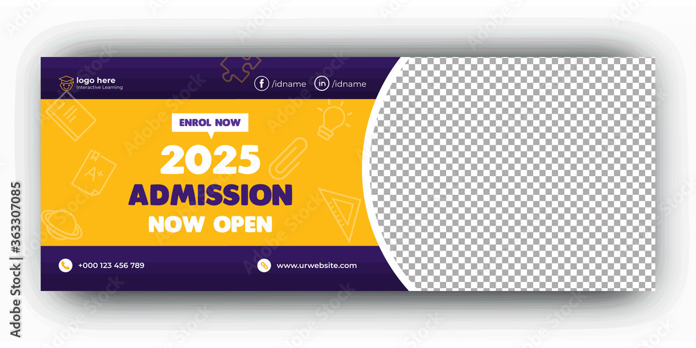 Kids education Facebook cover page template Stock Vector | Adobe Stock