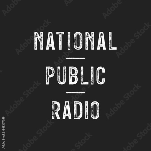 National Public Radio Vector Text Illustration Background