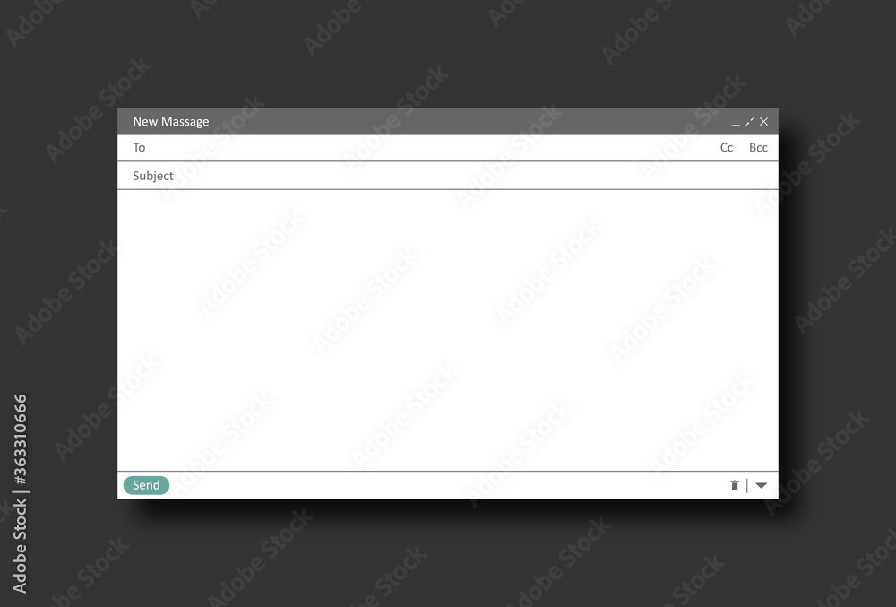 E-mail blank template internet mail frame interface for mail message. Email window. Interface mail blank message internet window website panel screen computer software web browser box vector E-mail blank template internet mail frame interface for mail message. Email window. Interface mail blank message internet window website panel screen computer software web browser box vector