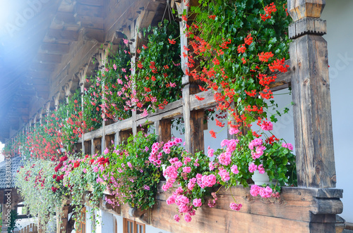 Traditional Maramures wooden architecture of Barsana monastery, Romania photo