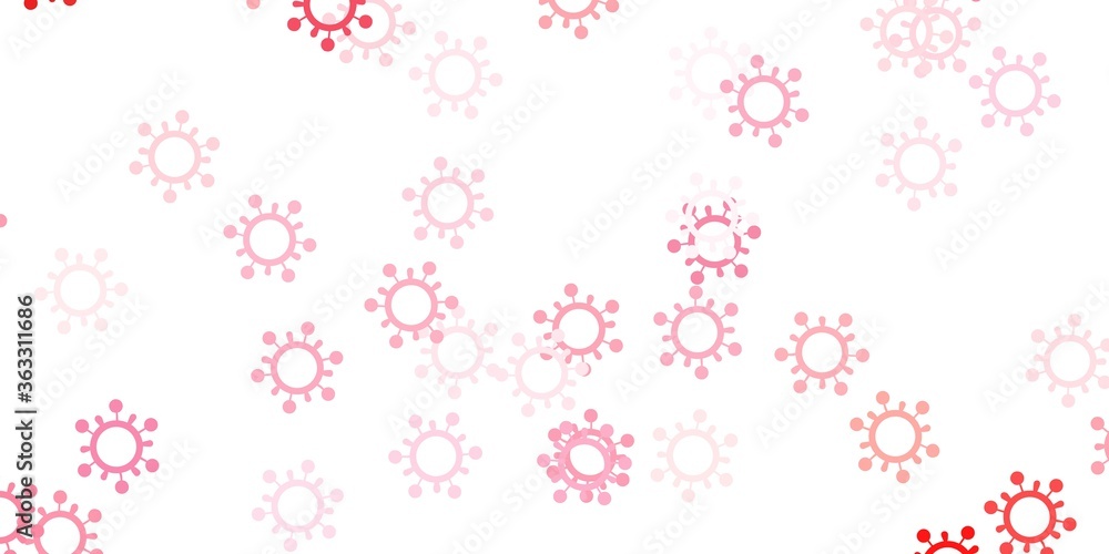 Light red vector template with flu signs.