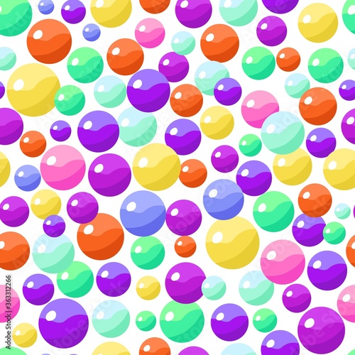 Seamless pattern with colorful bonbons candy balls. Vector illustration.