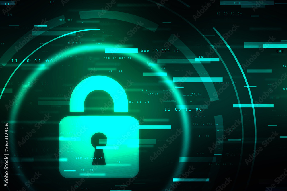 2d illustration Safety concept: Closed Padlock on digital background 2d illustration Safety concept: Closed Padlock on digital background