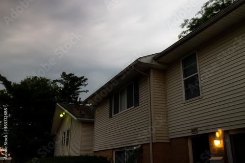 Kalamazoo, Michigan/USA: A Condominium neighborhood in a cloudy day