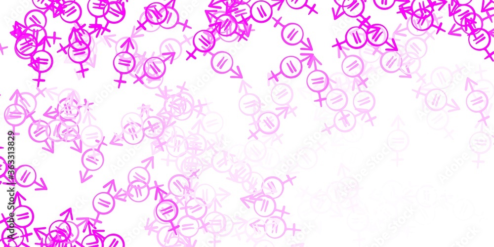 Light Pink vector pattern with feminism elements. Light Pink vector pattern with feminism elements.
