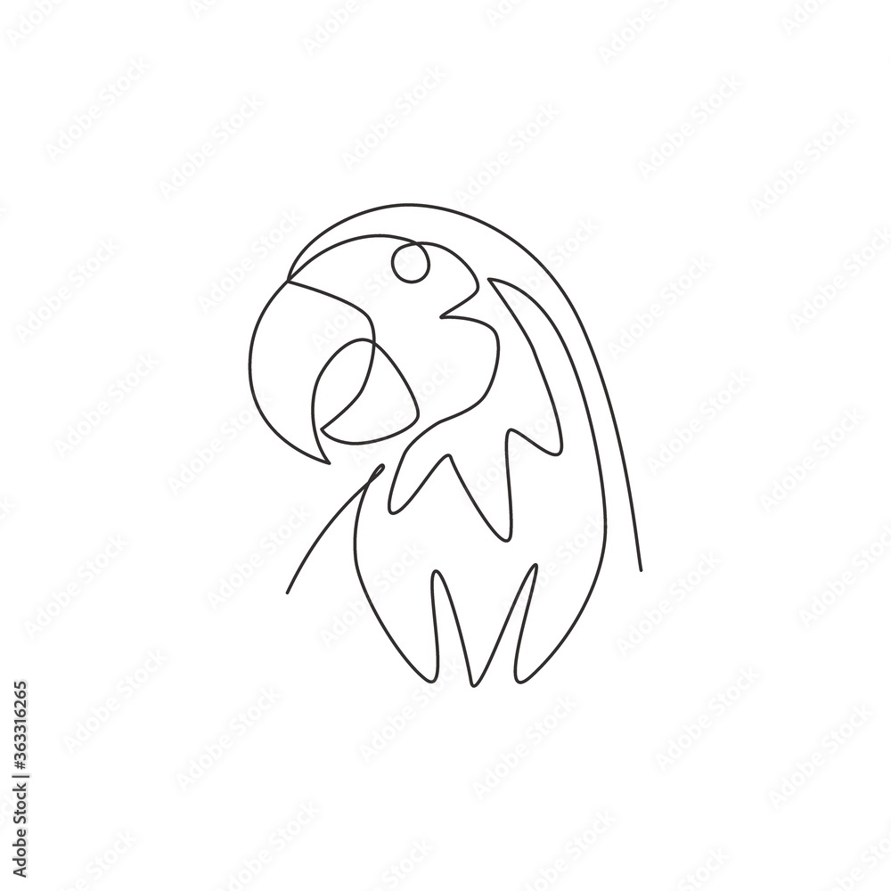Macaw Outline Line Drawing Illustration Parrot Stock Vector (Royalty Free)  2342838303 | Shutterstock