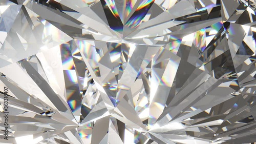 Beautiful sparkling diamond. Rotating, looping animation, 4k