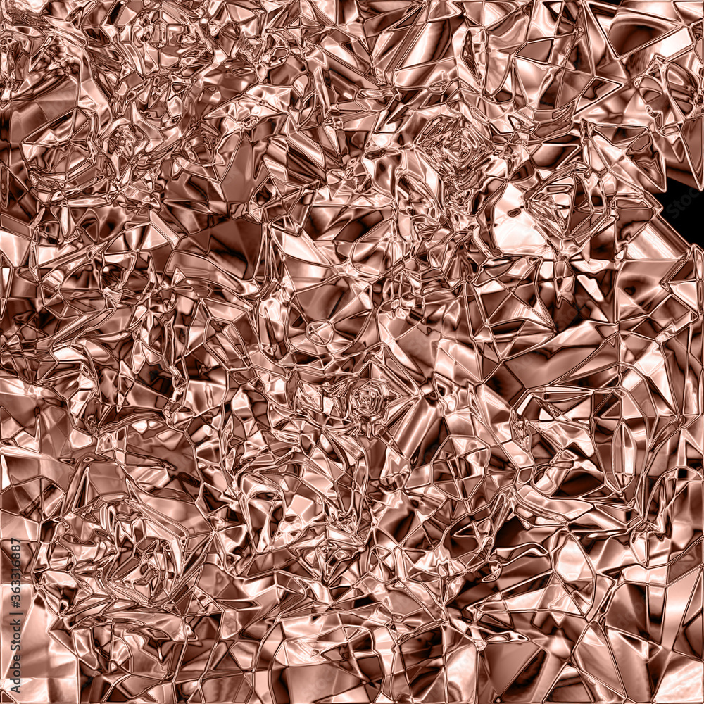 Rose gold foil background. Metallic rose gold background. Stock Photo