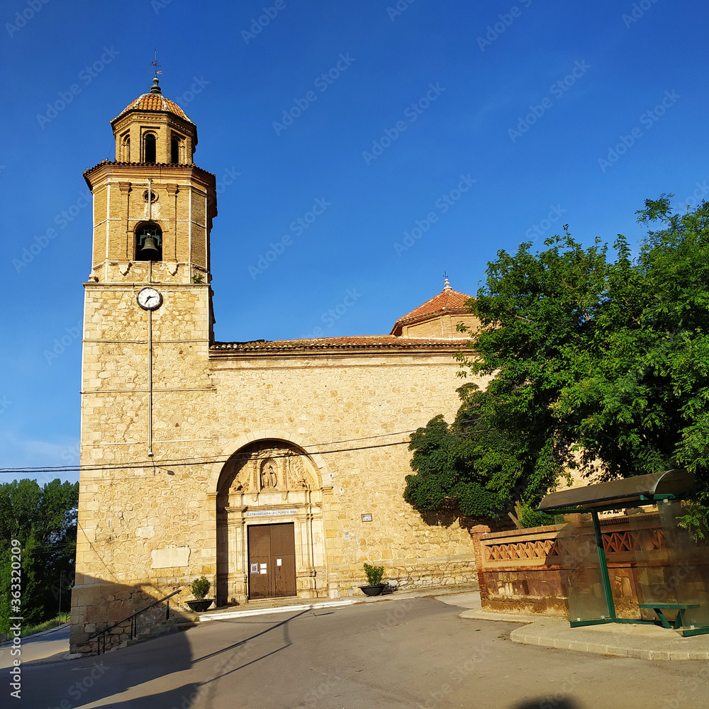 Parish church of Santo Tomás de Canterbury in Caude, Teruel Spain, baroque work from the 18th century