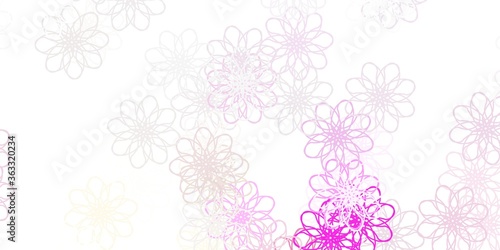 Light Pink  Yellow vector natural layout with flowers.