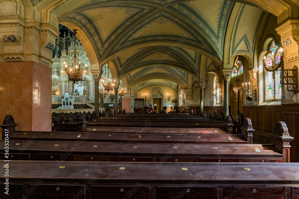 SZEGED, HUNGARY - JULY 6, 2016: Interior Of Szeged Synagogue. It Is A ...