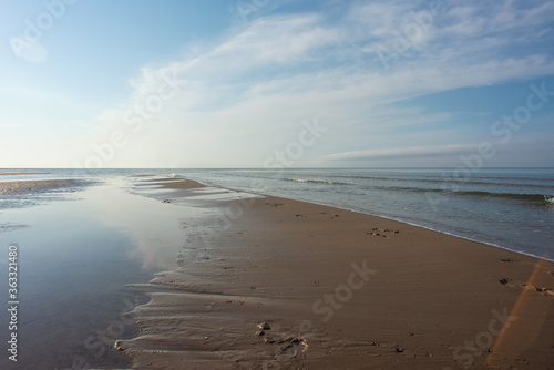 beautiful summer beach at dawn