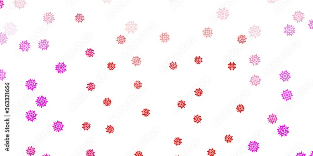 Light pink, red vector beautiful snowflakes backdrop with flowers. Light pink, red vector beautiful snowflakes backdrop with flowers.