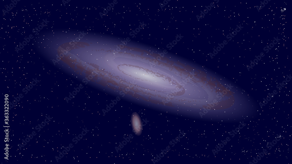 The vector illustration of an Andromeda galaxy - the nearest major galaxy to the Milky Way The vector illustration of an Andromeda galaxy - the nearest major galaxy to the Milky Way