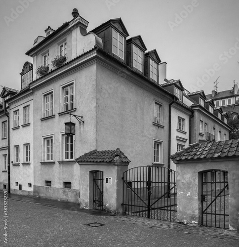 Stara (Old) street and other streets in New Town borough lead from the New Town Market square to Old Town Market square, lined with old but rebuilt buildings, Warsaw, Poland.