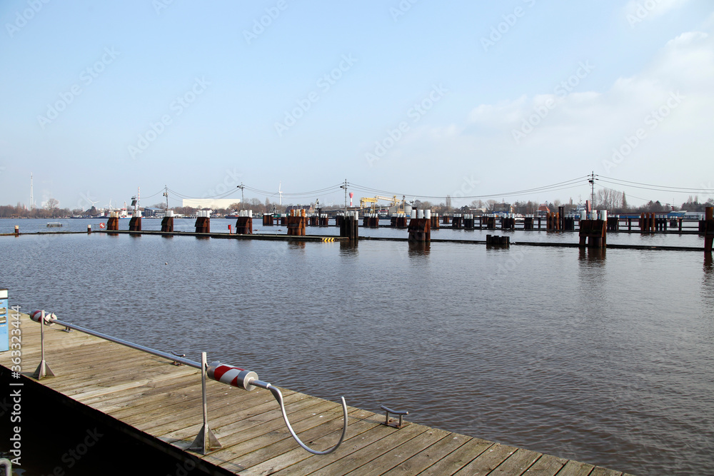 Fototapeta premium Kiel Canal, Brunsbuettel, Schleswig-Holstein, Germany, Europe