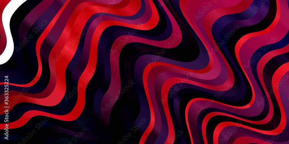 Fototapeta premium Dark Pink, Blue vector template with wry lines. Illustration in halftone style with gradient curves. Pattern for websites, landing pages.